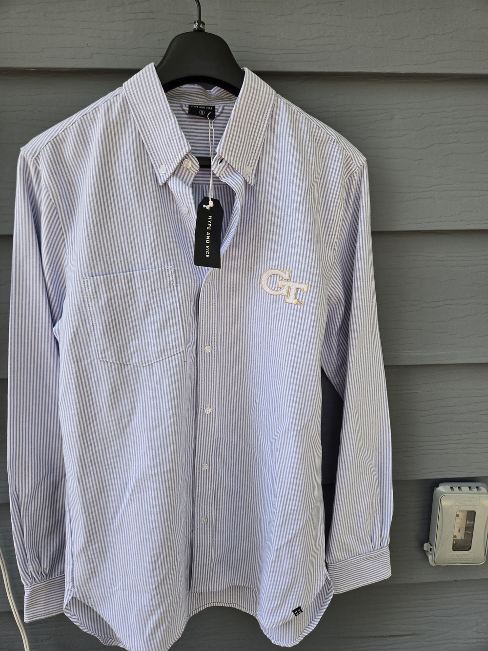 NWT Hype & Vice Georgia Tech Seersucker Button Down Shirt S